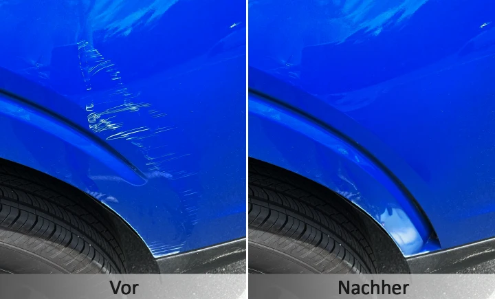 Confronto NuraFix — prima e dopo l'applicazione sulla vernice dell'auto
